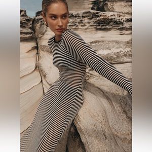 DISSH "Nate" black knit maxi dress